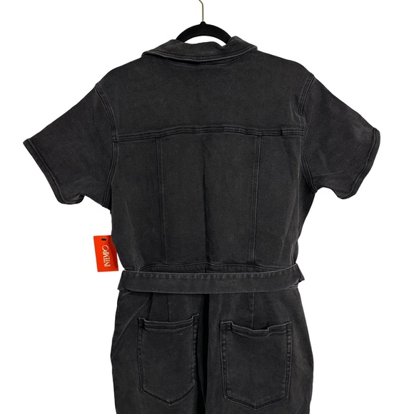 Women’s Intempo Black Washed Belted Denim Jumpsuit Size 16 NWT - Picture 5 of 14